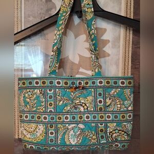 Vera Bradley Peacock Tic Tac Toggle Small Tote